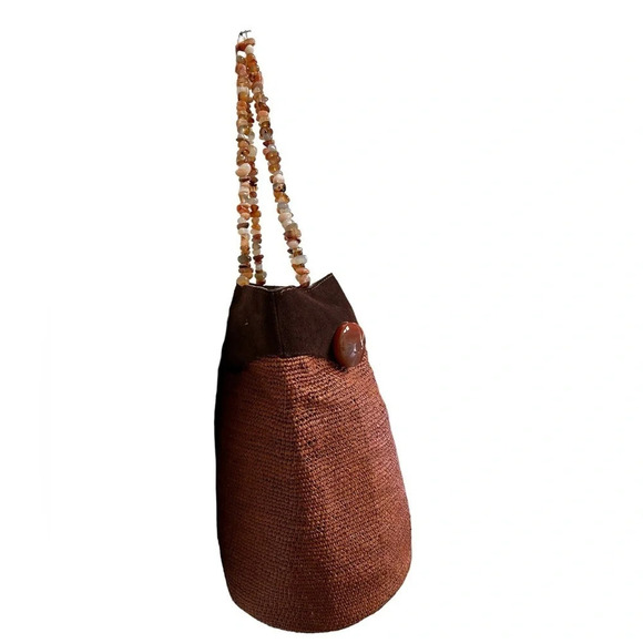 Angelica Morina original designs woven beaded beach purse - Picture 3 of 6